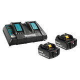 Makita Y-00359 DC18RD Dual Charger + 2x 5ah Batteries Starter Kit