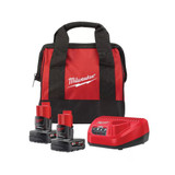 Milwaukee 48-59-2442SPC M12 12V Lithium-Ion Starter Kit with (2) 4.0Ah XC Battery Packs, Charger & Bag