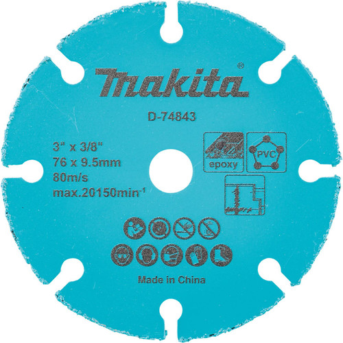 Makita MAK-D-74843 3in Carbide Grit Abrasive Multi‑Material Cut‑Off Wheel