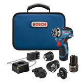 Bosch BOS-GSR12V-300FCB22 12V Max EC Brushless Flexiclick 5-In-1 Drill/Driver System with (2) 2.0 Ah Batteries