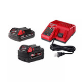 Milwaukee MIL-48-59-1852C M18 18V Lithium-Ion Starter Kit with 5.0 Ah and 2.0 Ah Battery and Charger